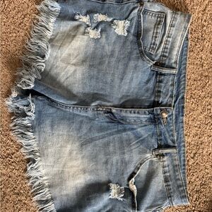 Distressed Denim Women Shorts
